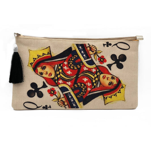 Queen Of Clubs With Black Tassel