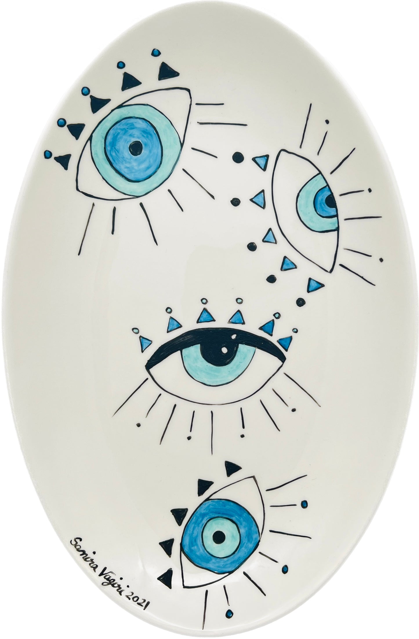 Evil Eye Oval Plate
