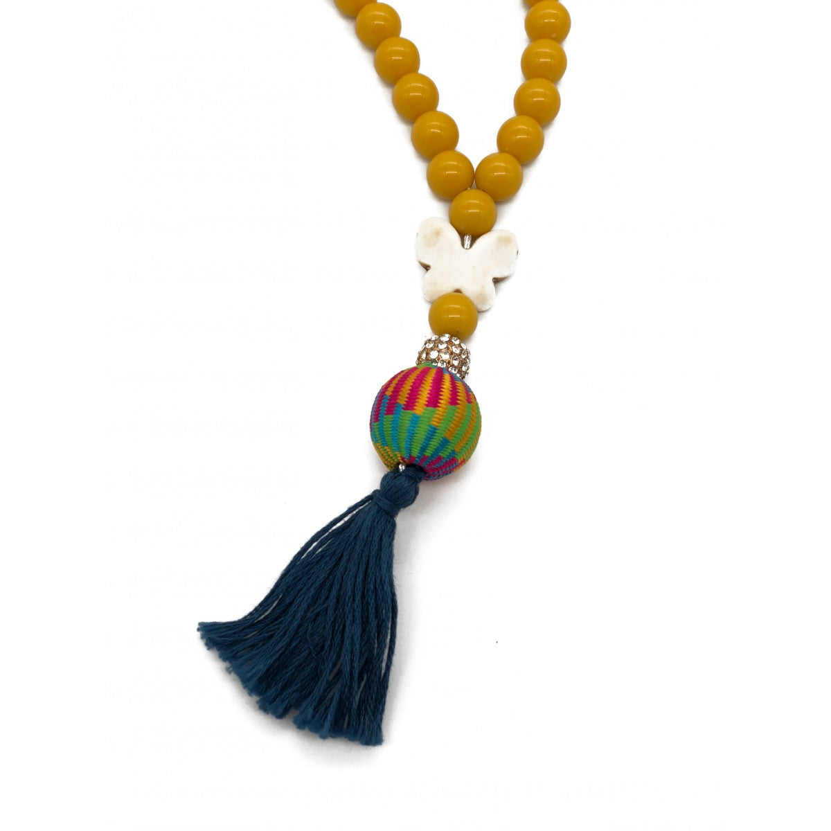 Yellow Necklace With Butterfly Motif